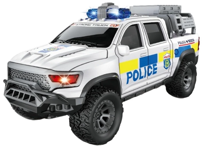 Іграшка CARS S Поліцейський джип , білий 1:16 (інерція, звук, драбина відкривається)