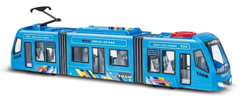 Іграшка CARS S Міський трамвай блакитний 1:16 (інерція, звук, світло, двері відчиняються)