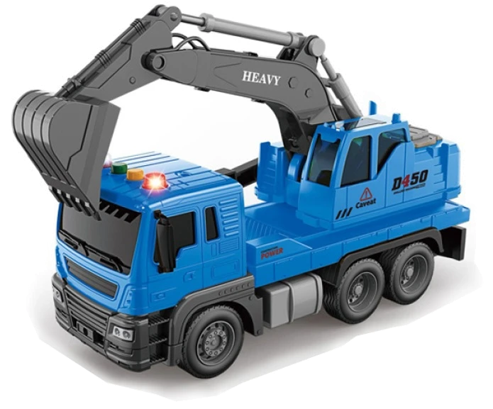 Іграшка CARS S Екскаватор синій 1:16 (рухомі частини, інерція, звук, світло, поворот 360)