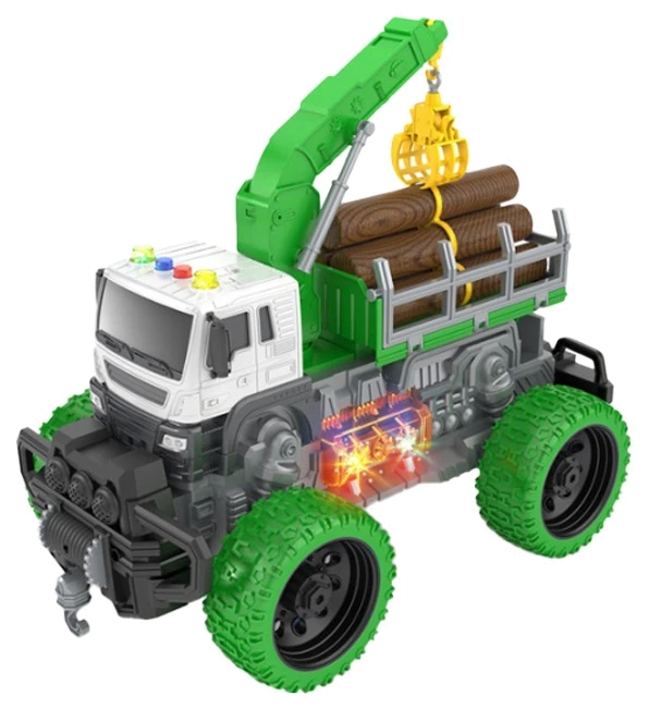 Іграшка CARS S Лісовоз-позашляховик з краном 1:16 (інерція, звук, світло, рухомі частини, лебідка)