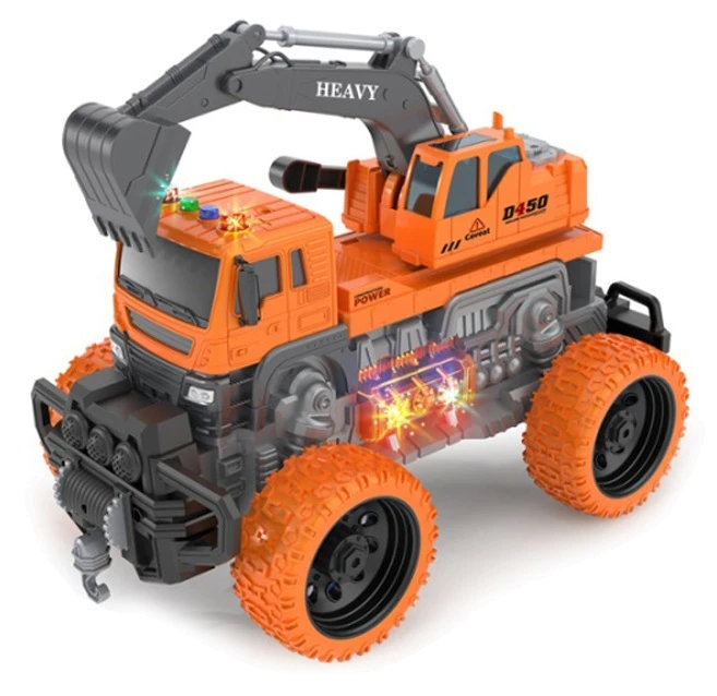 Іграшка CARS S Кран-позашляховик помаранчевий 1:16 (інерція, звук, світло, рухомі частини 360 градусів, лебідка)