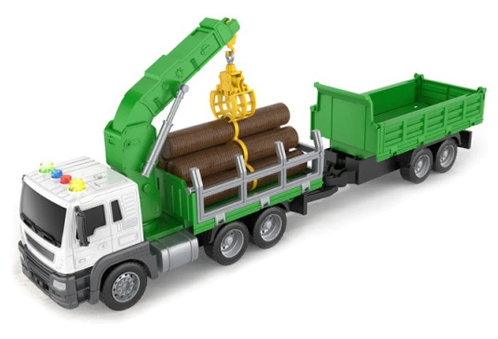 Іграшка CARS S Лісовоз з причепом 1:16 (інерція, звук, світло, вихлоп, рухомі частини)