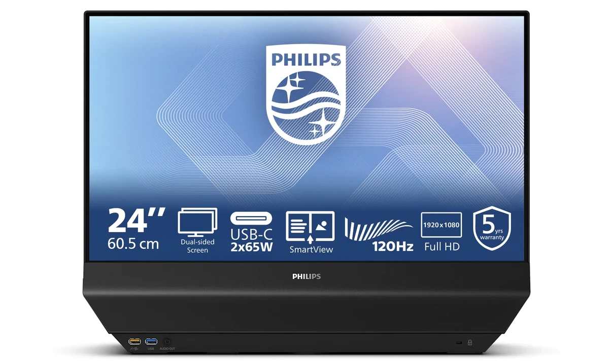 Монiтор TFT PHILIPS 23.8" Dual Sided 24B2D5300/00 IPS FHD 120Hz 2*HDMI USB-C MM Black