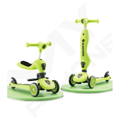 Дитячий самокат-беговел WEIINAI Green (6948679457456)