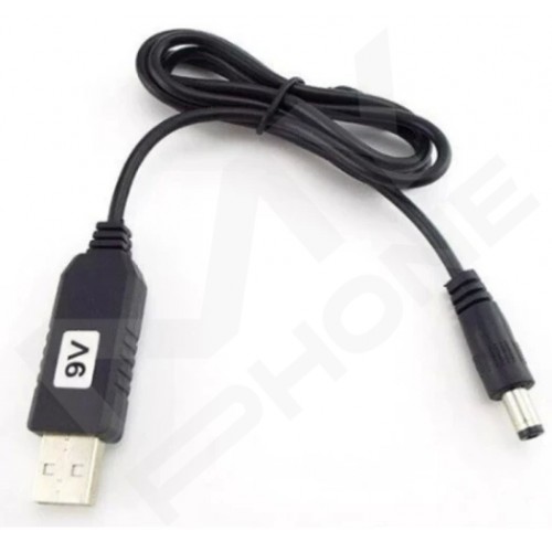 Кабель Power Boost cable USB - DC 5.5x2.1 9V 1 м чорний