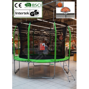 Якісний батут із внутрішньою захисною сіткою 10 фут (3 м), драбинка, сертифікати. Виробник MERSCO