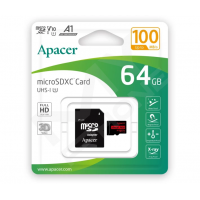 Карт. пам. Apacer microSDXC UHS-I 64GB R100 +SD