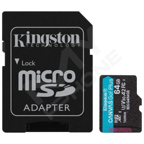 Карт. пам. Kingston microSDXC 64GB Canvas Go Plus Gen4 +ADP