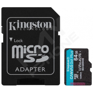 Карт. пам. Kingston microSDXC 64GB Canvas Go Plus Gen4 +ADP