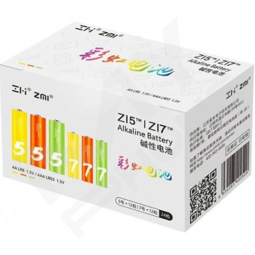 Батарейка ZMI Rainbow AA/AAA Alkaline (LR24) 24шт/бл