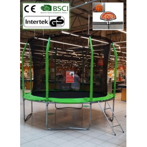 Якісний батут із внутрішньою захисною сіткою 10 фут (3 м), драбинка, сертифікати. Виробник MERSCO