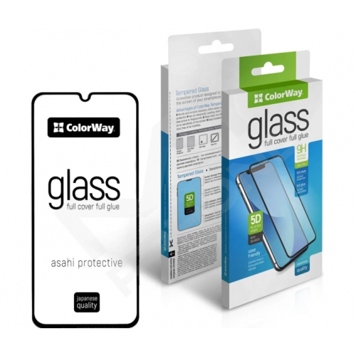 Захисне скло ColorWay Samsung A05s 9H FC glue чорне