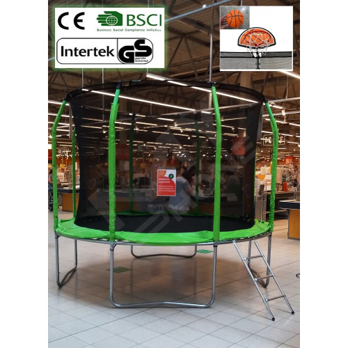 Якісний батут із внутрішньою захисною сіткою 10 фут (3 м), драбинка, сертифікати. Виробник MERSCO