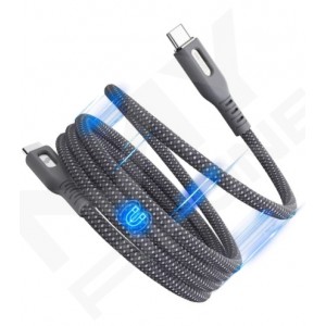 Кабель UMETRAVEL C7C Type-C/Type-С 1m nylon сірий