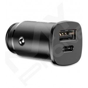 Автом.зарядний пристрій Baseus QC U+C 30W (CCALL-AS01)чорн