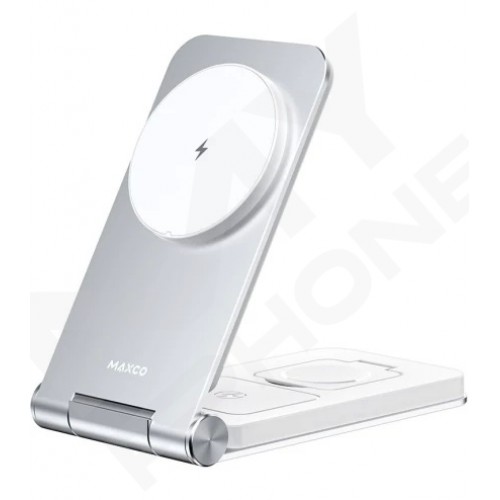 Бездротова зарядка MAXCO 3in1 15W Wireless Charger(MW08)сір.