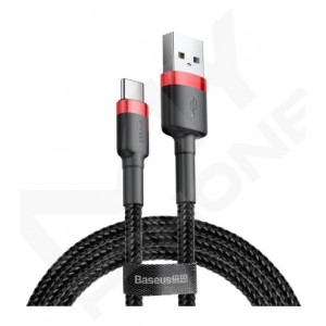Кабель Baseus Cafule USB to Type-C 3A 1m(CATKLF-B91)черв-чор