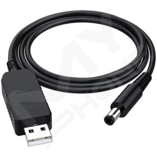 Кабель Power Boost cable USB - DC 5.5x2.1 12V 1 м чорний