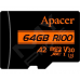 Карт. пам. Apacer microSDXC UHS-I U3 64GB V30 A2 +SD