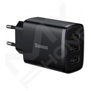 Зарядний пристрій Baseus Compact 3U 17W(CCXJ020101)чорний
