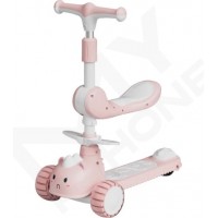 Дитячий самокат-беговел WEIINAI K15 Pink (6948679457470)